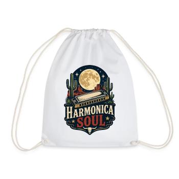  Instrument Harmonika Western-Soul-Music - Turnbeutel - Weiß - Vorne