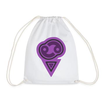 Zodiac Tribal Cancer and Water - Drawstring Bag - white - Front