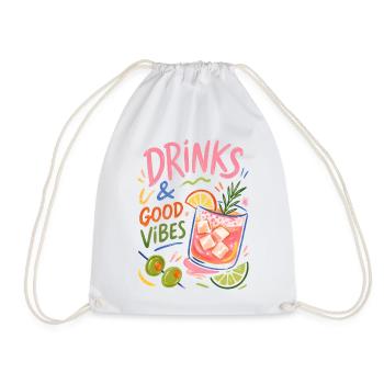 Colorful Cocktail Summer Party Drinks - Drawstring Bag - white - Front