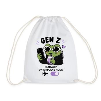 Grenouille de la génération Z avec une esthétique de mème drôle à la Boba Kawaii - Sac de sport léger - blanc - Devant