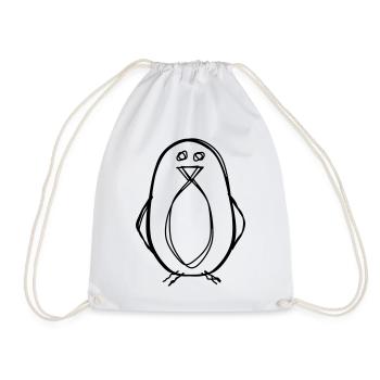Pinguin handgezeichnet - Turnbeutel - Weiß - Vorne