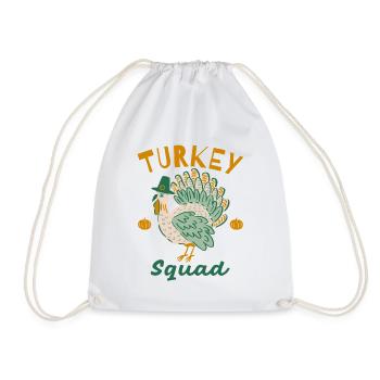 Turkey Squad Herbstdesign - Turnbeutel - Weiß - Vorne