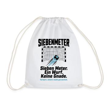 Siebenmeter Shirt – Ein Wurf. Keine Gnade. - Turnbeutel - Weiß - Vorne