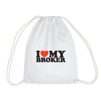 J’aime ma chemise Broker Heart - Sac de sport léger - blanc - Devant