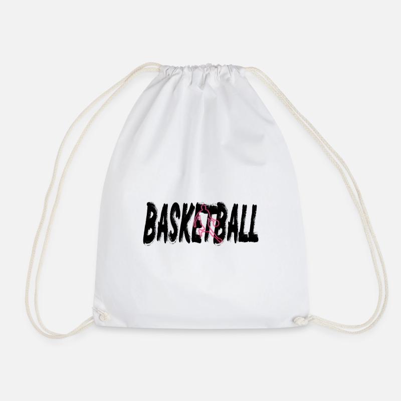 Basketball print - Drawstring Bag - white