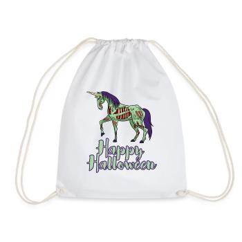 Halloween Einhorn untot Zombie lustig Geschenk - Turnbeutel - Weiß - Vorne