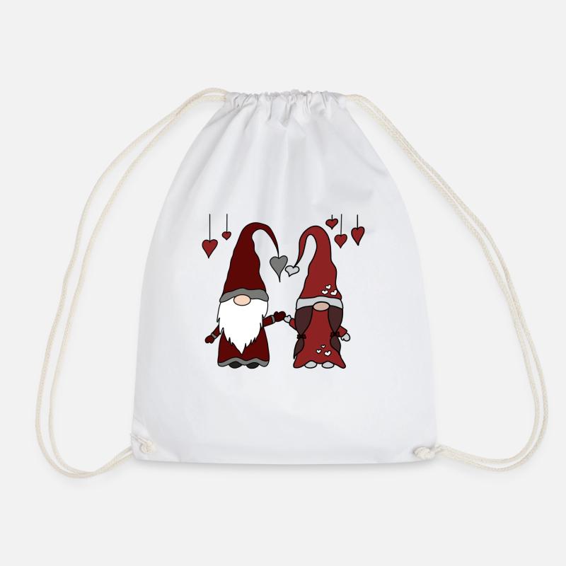 Elves Pair - Drawstring Bag - white