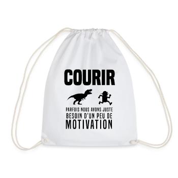 Courir course à pied humour motivation t rex - Sac de sport léger - blanc - Devant