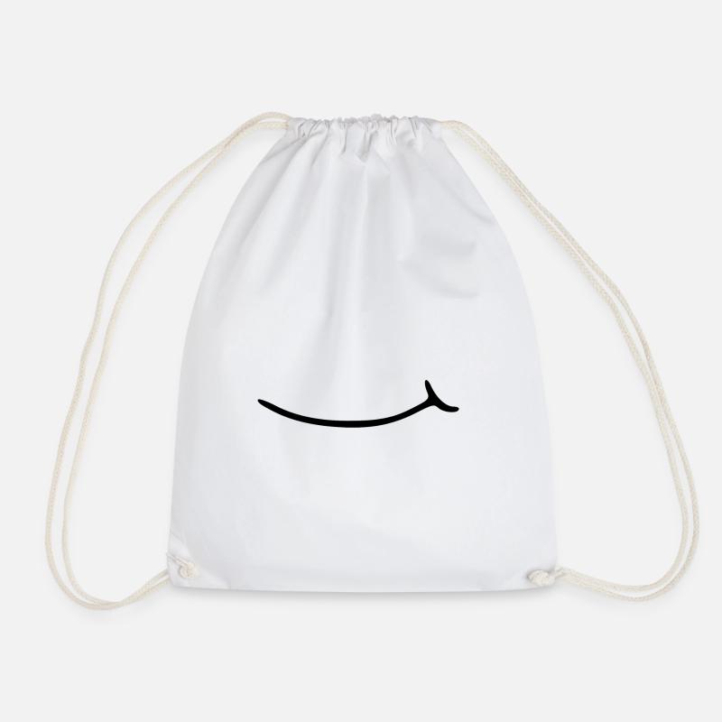 Laughing mouth. laugh - Drawstring Bag - white