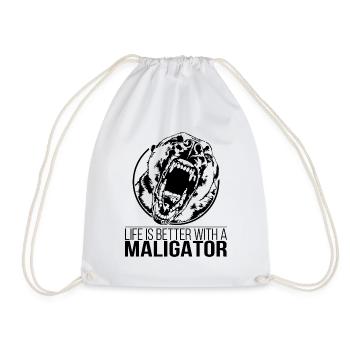 MALIGATOR life is better Hunde Spruch Wilsigns - Turnbeutel - Weiß - Vorne