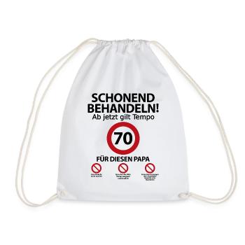 70 Geburtstag Papa Vater Geburtstagsgeschenk - Turnbeutel - Weiß - Vorne