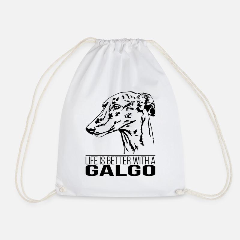 GALGO life is better Hundespruch Hund Wilsigns - Turnbeutel - Weiß