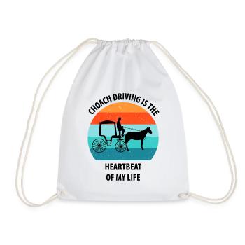 Calèche de cocher Calèche tirée par des chevaux Calèche - Sac de sport léger - blanc - Devant