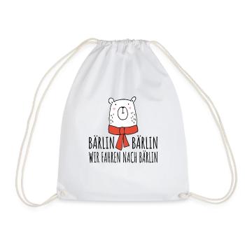 Berlin Capital Bear | We drive to Bärlin - Drawstring Bag - white - Front