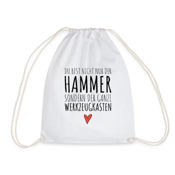 Lustiger Valentinstag Spruch Idee | HAMMER HERZ - Turnbeutel - Weiß - Vorne