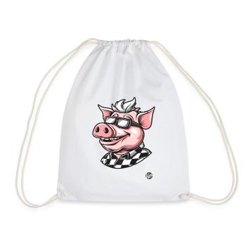 Plaid Shirt – Grandpa Pig - Drawstring Bag - white - Front