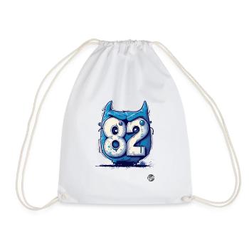 Cooles "82" Eulen-Design im Cartoon-Stil - Turnbeutel - Weiß - Vorne