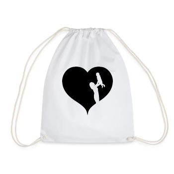 Woman kid heart family gift idea - Drawstring Bag - white - Front