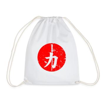 Japan: strength - Drawstring Bag - white - Front