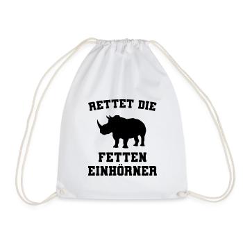 Tiere Rettet die fetten Einhörner Nashorn Freunde - Turnbeutel - Weiß - Vorne