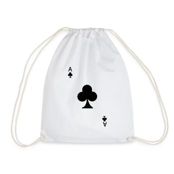 Kreuz Ass Spielkarte Karneval Kostüm Poker Casino - Turnbeutel - Weiß - Vorne