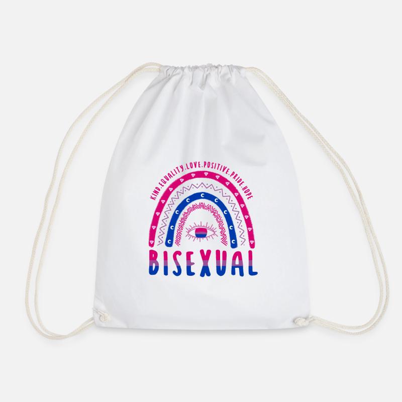 Boho Regenbogen LGBT Spruch Bisexuell - Turnbeutel - Weiß