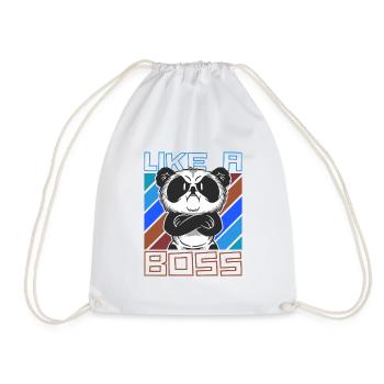 Comme un patron - Cool Cartoon Panda Bear Saying - Sac de sport léger - blanc - Devant