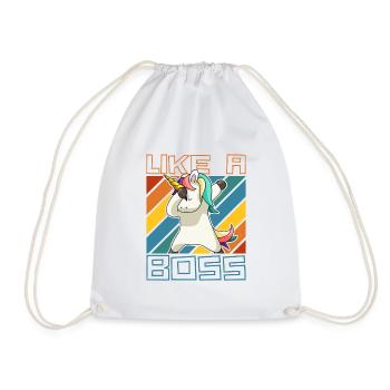 Comme un patron - Drôle de licorne Dabbing Saying - Sac de sport léger - blanc - Devant