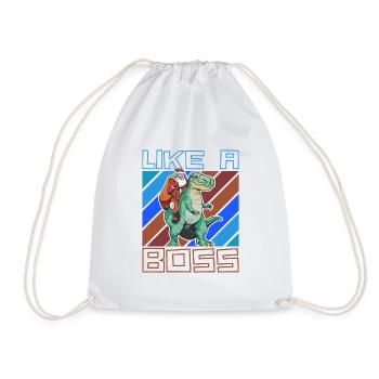 Like a Boss - Le Père Noël monte sur T-Rex - Sac de sport léger - blanc - Devant