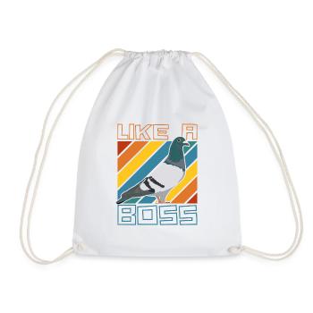 Like a Boss - Drôle de pigeon disant avec oiseau - Sac de sport léger - blanc - Devant