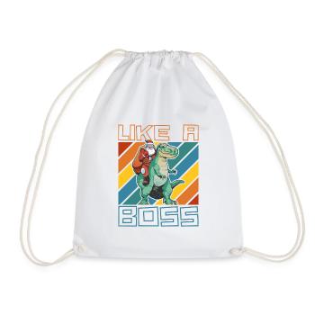 Like a Boss - Le Père Noël monte sur T-Rex - Sac de sport léger - blanc - Devant