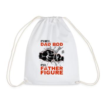 Dad Bod Proud Papa Saying with Fist Bump - Drawstring Bag - white - Front