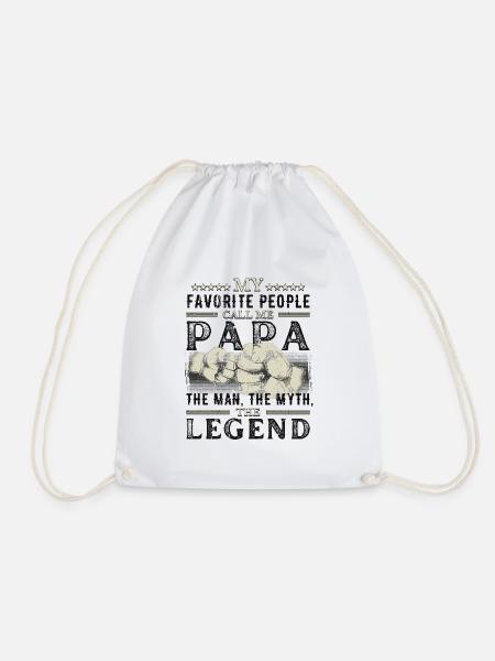 Papa - The Man The Myth The Legend - Fist Bump - Drawstring Bag - white