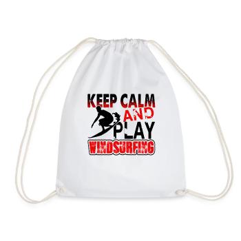Windsurfing Keep calm and play Windsurfing - Drawstring Bag - white - Front
