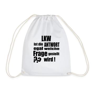Antwort auf alles LKW - Turnbeutel - Weiß - Vorne