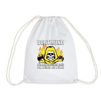 Dortmund ..durch die Hölle! Fußball Fanshirt Triko - Turnbeutel - Weiß - Vorne