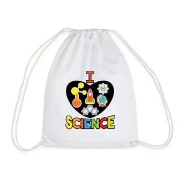 Wissenschaft, Informatik, Mathe, Biologie, Chemie - Turnbeutel - Weiß - Vorne