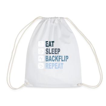 Mangez le sommeil Backflip Repeat - Sac de sport léger - blanc - Devant
