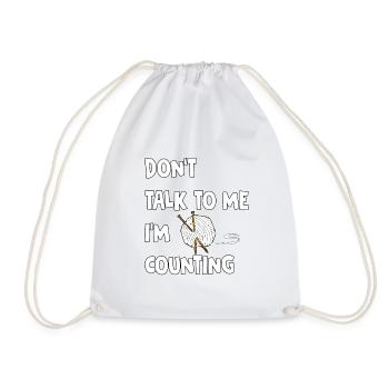 Knitting, Counting, Fun - Drawstring Bag - white - Front