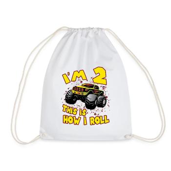 Monster truck 2 ans cadeau enfants maman papa - Sac de sport léger - blanc - Devant