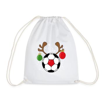 Cadeau de football de Noël bois de la veille de Noël - Sac de sport léger - blanc - Devant