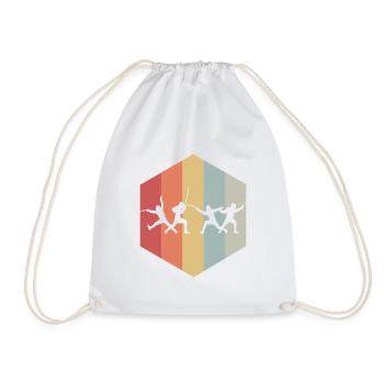 Retro Fencing Gift Degen Duel sword fight - Drawstring Bag - white - Front