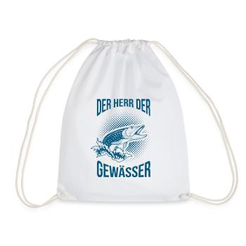 Pike angler shirt - Drawstring Bag - white - Front