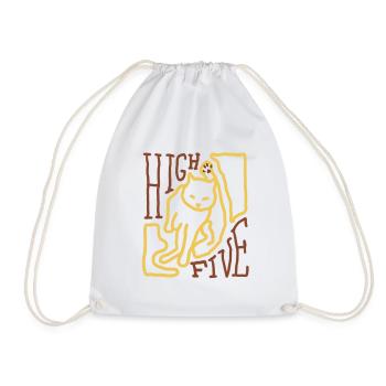 Haut cinq chat - Sac de sport léger - blanc - Devant