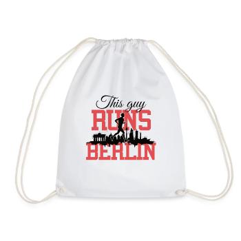 Ce mec court le marathon de course de Berlin, noir - Sac de sport léger - blanc - Devant