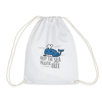 keep the see palstic free umweltschutz wal kawaii - Turnbeutel - Weiß - Vorne