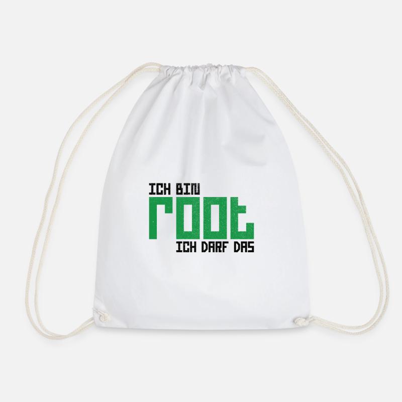 Ich bin root ich darf das Hacker Nerd Admin Shirt - Turnbeutel - Weiß