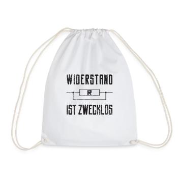 Widerstand ist zwecklos Grunge Style - Turnbeutel - Weiß - Vorne