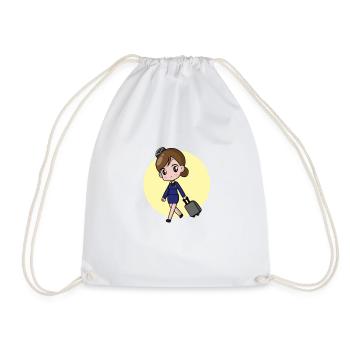 Hôtesse de l'air hôtesse de l'air cartoon hôtesse de l'air - Sac de sport léger - blanc - Devant
