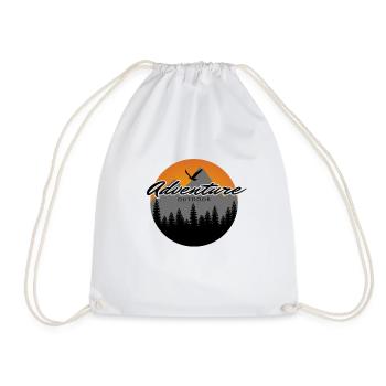 Adventure Nature Mountain Camping Hiking Outdoor - Drawstring Bag - white - Front